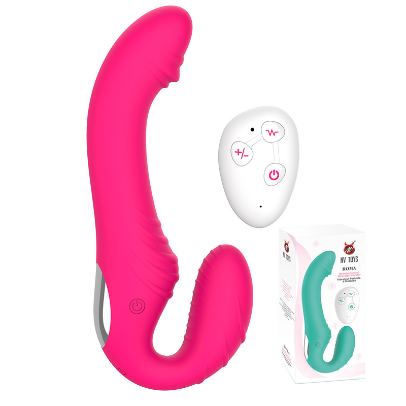 Безремневой страпон с вибрацией "NV Toys Roma" на дистанционном управлении, розовый 